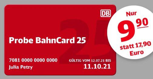 Deutsche Bahn Probe Bahncard 25 K?Ndigen