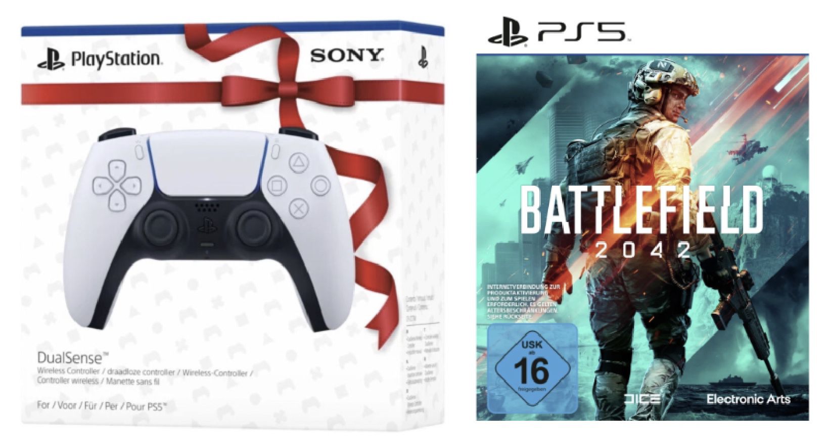 Sony PS5 DualSense Gift Wrapped Box Wireless Controller + Battlefield