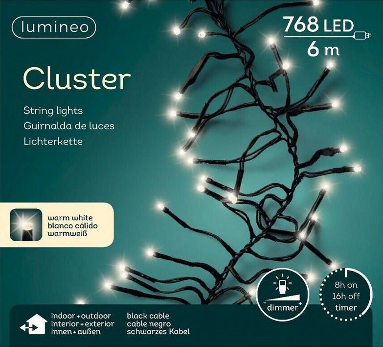 Lumineo Cluster LED-Lichterkette Mit 6 Meter Länge Und 768 LEDs Für 19 ...