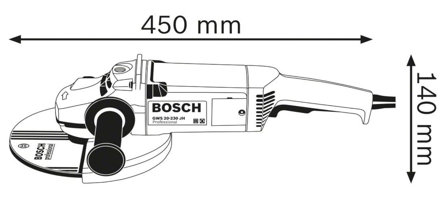 Угловая шлифмашина Bosch GWS 20-230 H professional 0.601.850.107