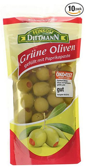 10x Feinkost Dittmann Oliven gefüllt mit Paprikapaste (je 125g) ab 12 ...