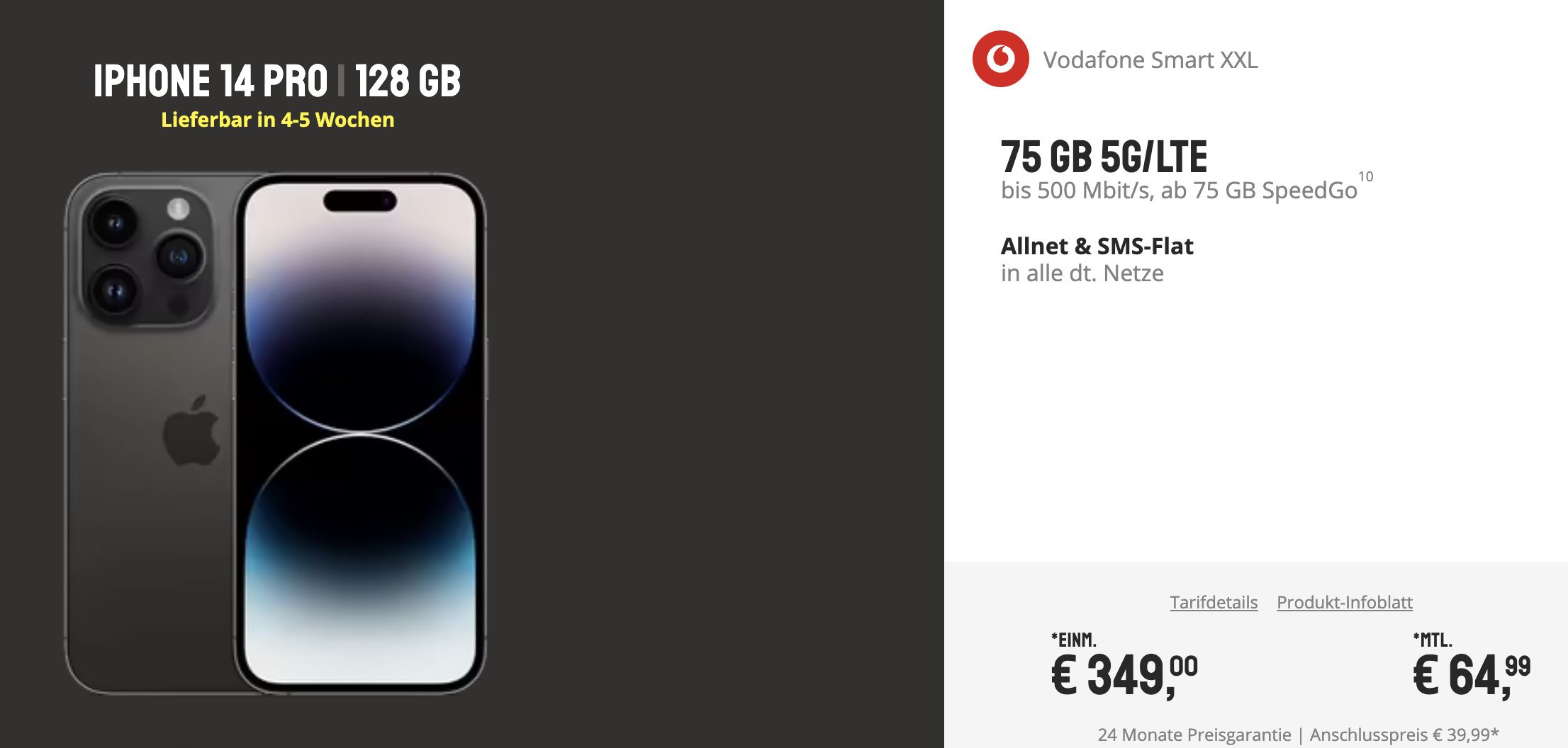 Apple IPhone 14 Deals Bei Sparhandy - Z.B. IPhone 14 Pro + Vodafone ...