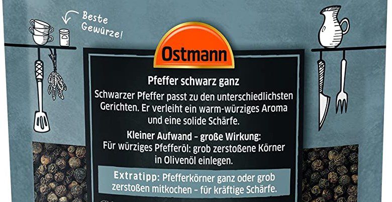 250g Ostmann Ganze Schwarze Pfefferkörner Ab 6,70€ (statt 9€) - SparAbo