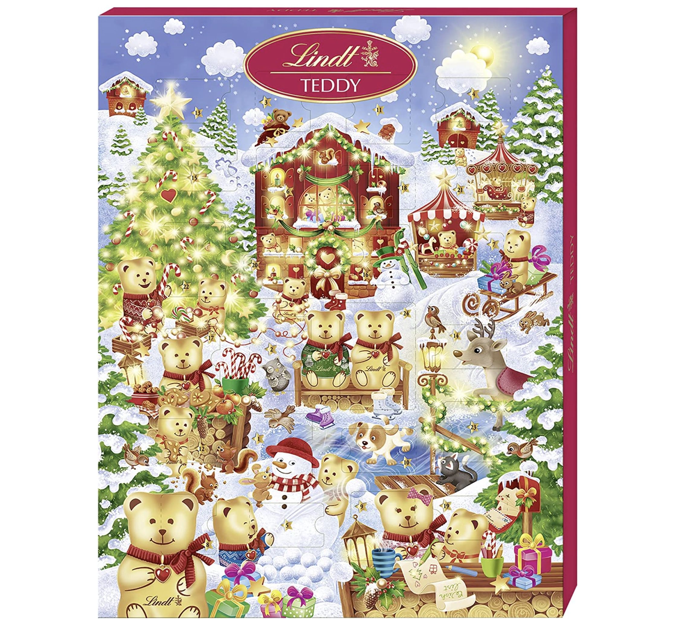 Lindt Schokolade Teddy Wimmelbild Adventskalender 2022 für 12€ (statt