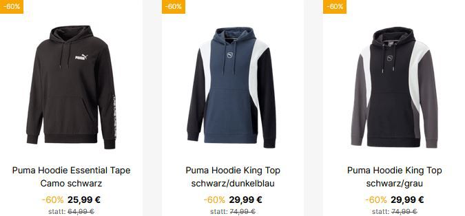 Geomix Puma Sale Mit Mind. 60% Rabatt + VSK-Frei - Z.B. Hoodie Für 29 ...